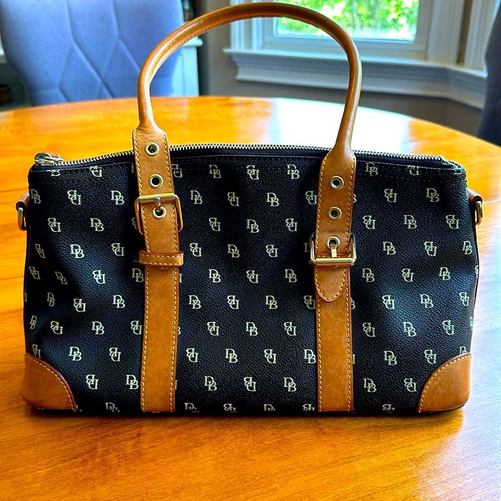 Vintage Dooney & Bourke Domed Satchel Brown Purse Handbag Brown